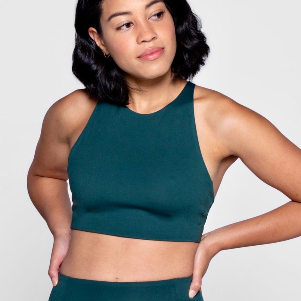 GIRLFRIEND COLLECTIVE | Topanga High Neck Crop Top Sports Bra NWT